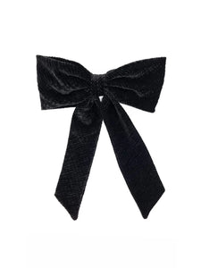 Nooki Crinkle Velvet Hair Bow in Black