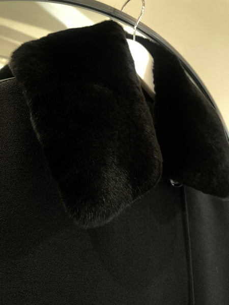 Diego M Wool Coat with Fur Collar