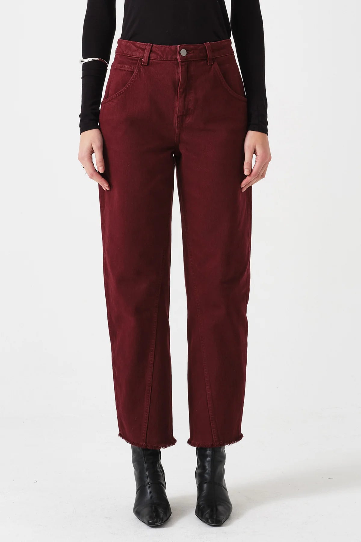 Seventy + Mochi Twisted Bo Jean in Mulberry Short 30”