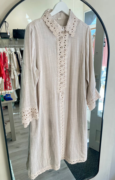 Gustav Costa Knee Dress in Oxford Tan
