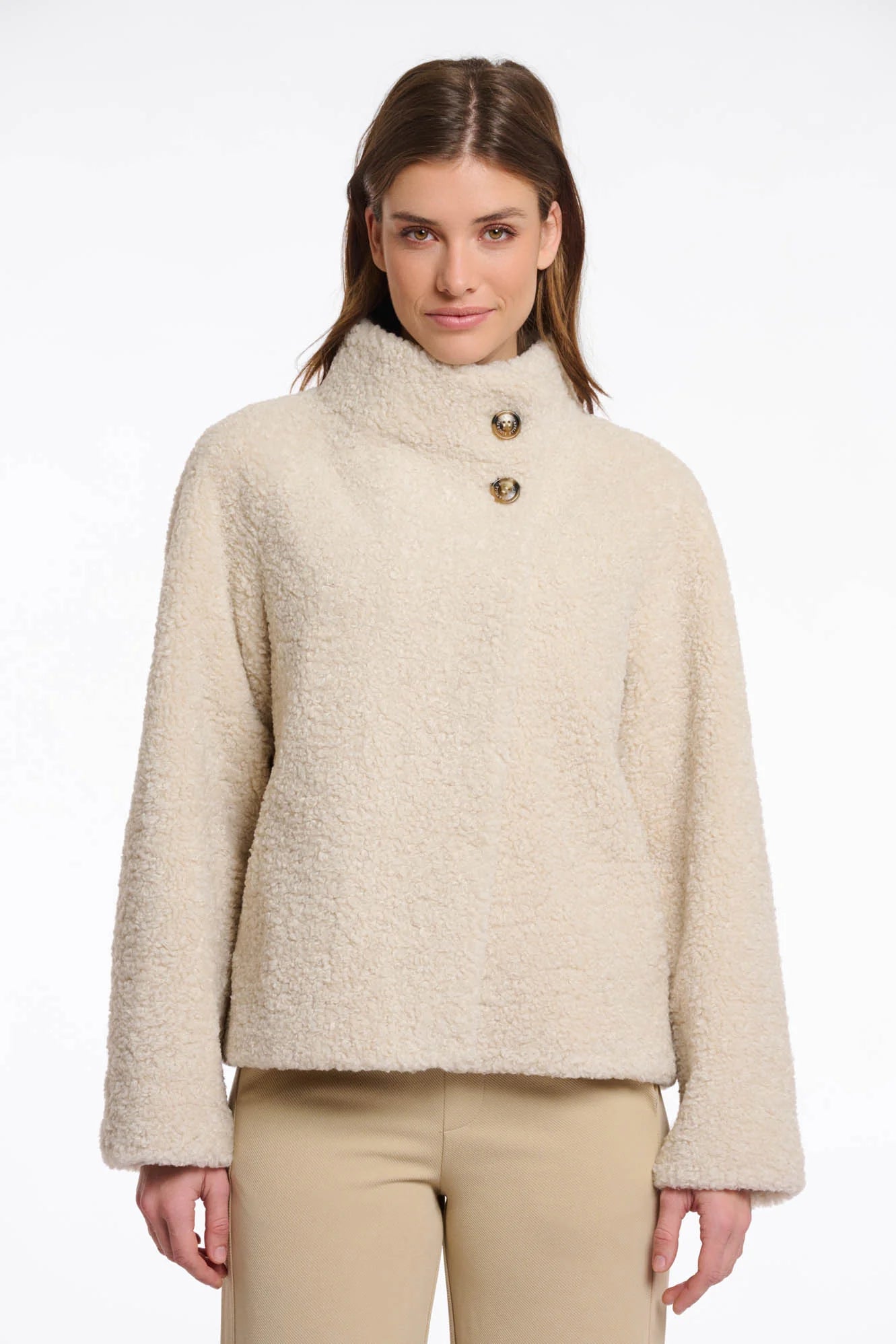 Rino & Pelle Denu Jacket with High Collar in Birch