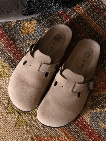 Geniuns Riva Nubuck Clog in Taupe