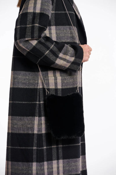 Rino & Pelle Doxy Small Faux Fur Shoulder Bag in Black