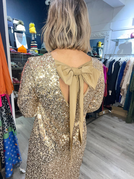 Lavi Sequin Dress in Gold
