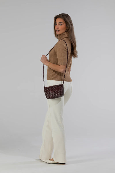 Ellyla Sia Crossbody Woven Bag in Burgundy