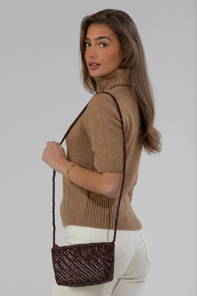 Ellyla Sia Crossbody Woven Bag in Burgundy