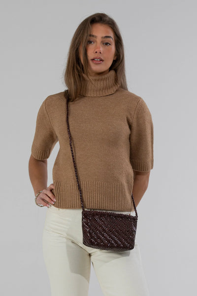Ellyla Sia Crossbody Woven Bag in Burgundy