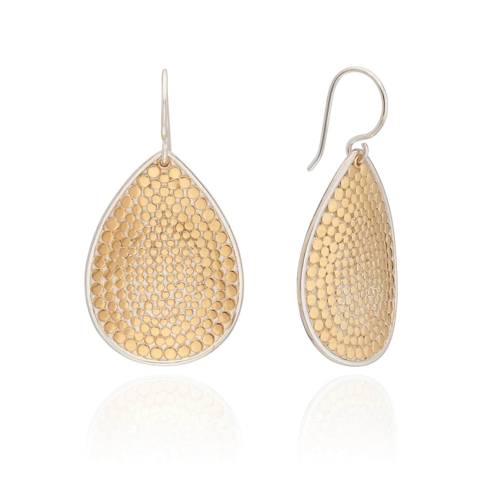 Anna Beck Dotted Grounded Teardrop Earrings ER10699 TWT Gold teardrop earrings on a white background