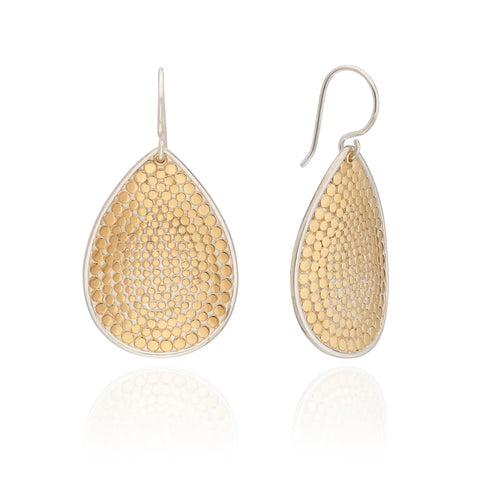 Anna Beck Dotted Grounded Teardrop Earrings ER10699 TWT Gold teardrop earrings on a white background