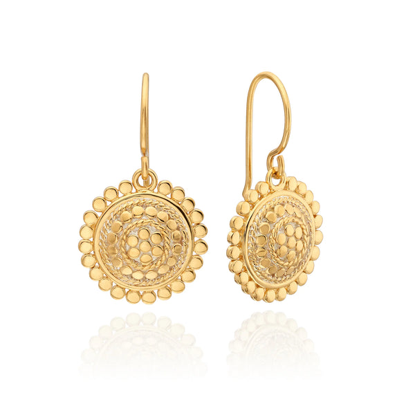 Anna Beck Scallop Prana Disc Drop Earrings ER10700 GLD