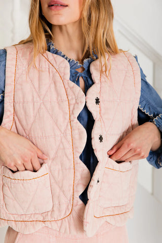 Bonte Estelle Gilet in Chalk Pink