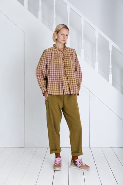 Bonté Etienne Shirt in Blush and Olive