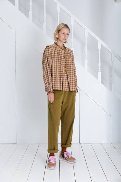 Bonté Etienne Shirt in Blush and Olive