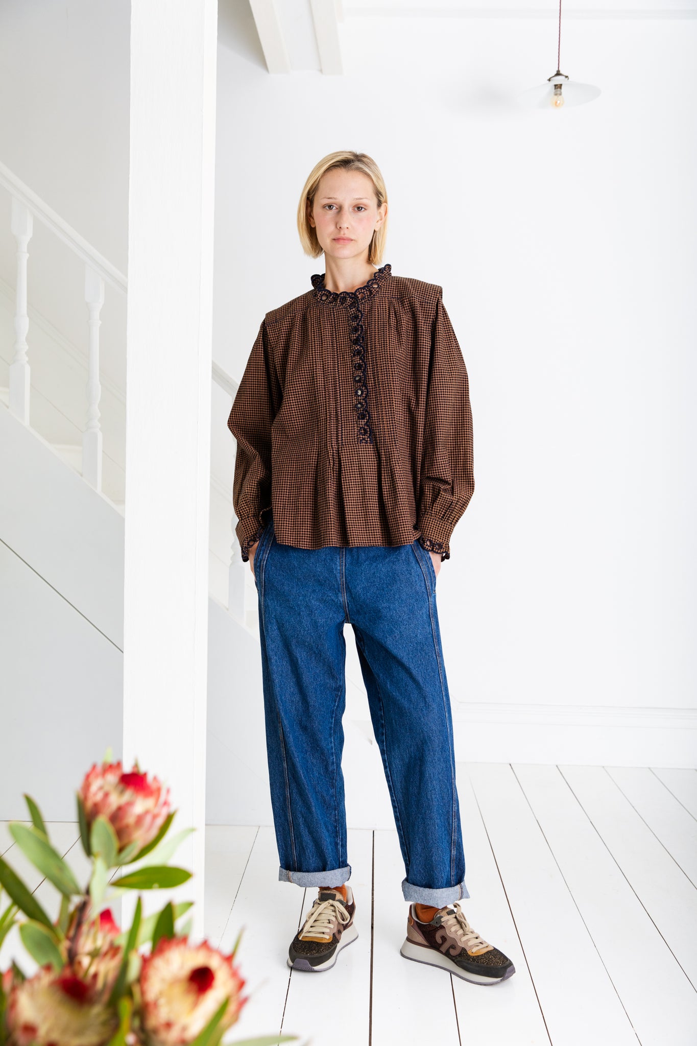 Bonté Etienne Shirt in Midnight and Tan