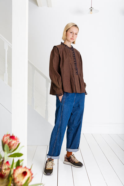 Bonté Etienne Shirt in Midnight and Tan