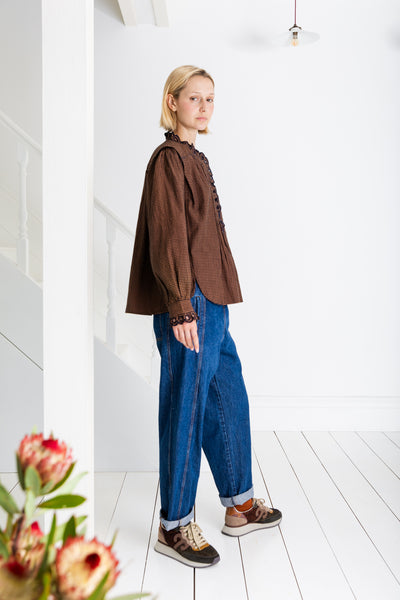 Bonté Etienne Shirt in Midnight and Tan