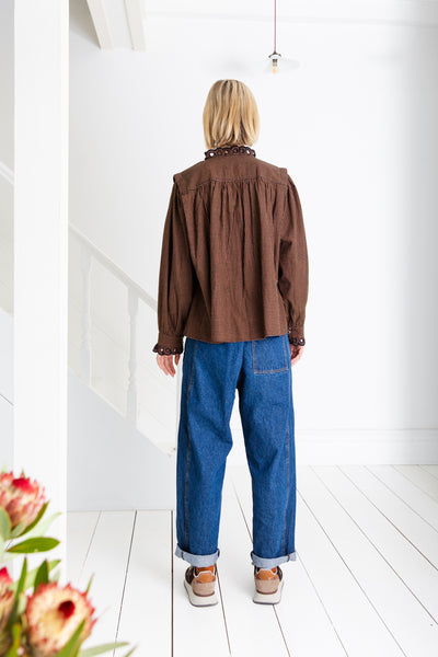 Bonté Etienne Shirt in Midnight and Tan