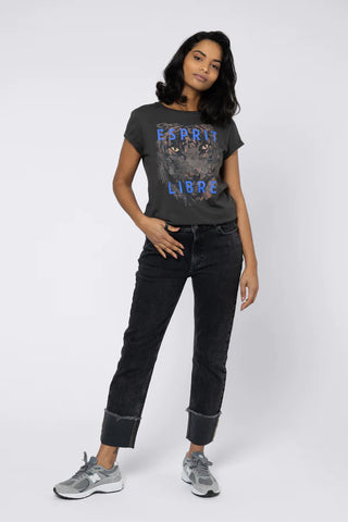 Eleven Loves Esprit Libre Neat Tee in Washed Black *LAST ONE!*