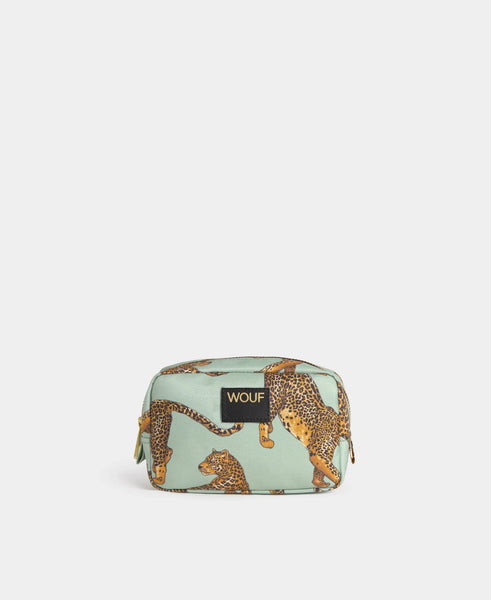 Wouf Emerald Leopard Makeup Bag