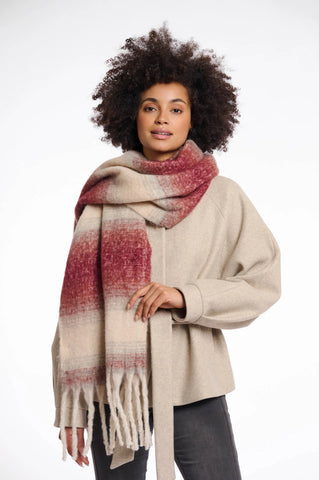 Rino & Pelle Erica Checked Scarf in Sugar Plum Birch