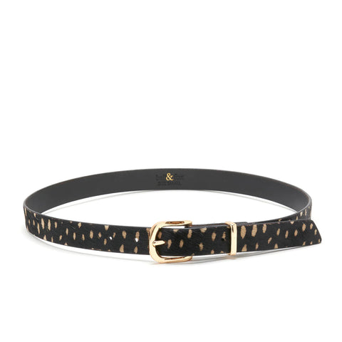 Bell & Fox Erina Leather Pony Belt Black & White Dot