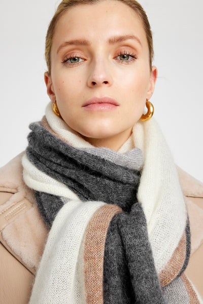 Gustav Etine Stripe Scarf in Elephant