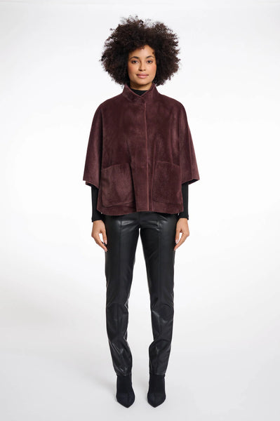 Rino & Pelle Dewi Faux Fur Cape in Chocolate Bean