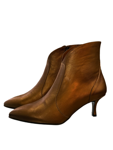 Dansi Metallic Ankle Boots in Bronze Leather