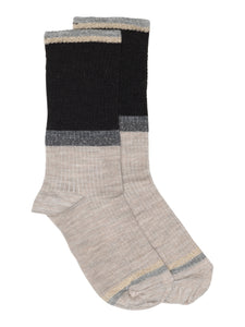 Gustav Fenia Long Wool Ribbed Socks in Brown 54912