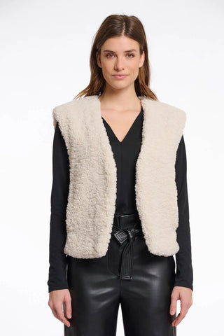 Rino & Pelle Frencie Cropped Teddy Waistcoat in Birch
