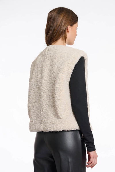 Rino & Pelle Frencie Cropped Teddy Waistcoat in Birch