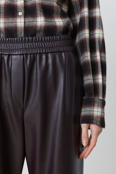 Suncoo Joe Faux Leather Trousers in Prune H25C04253