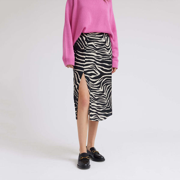 Idano Hariette Zebra Print Skirt