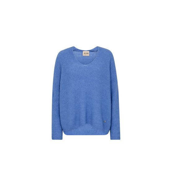 Mos Mosh Thora V-Neck Knit in Ultramarine