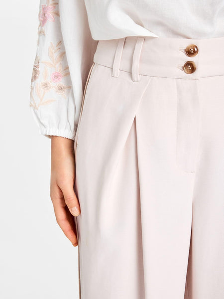 Gustav Macy High Waist Wide Leg Trousers in Almond