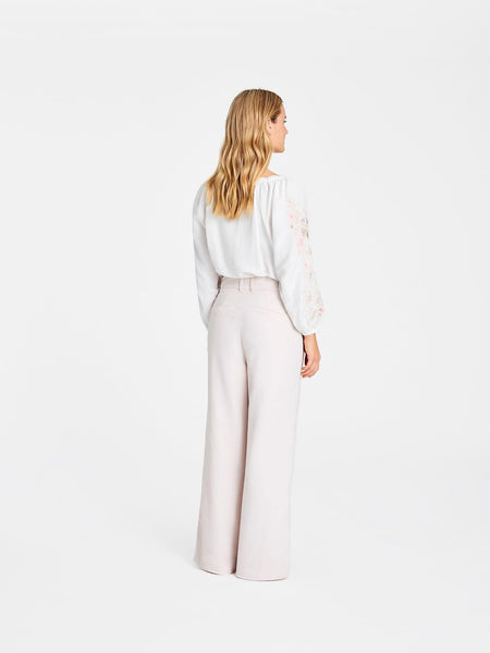 Gustav Macy High Waist Wide Leg Trousers in Almond