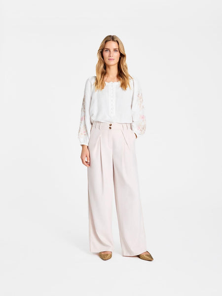 Gustav Macy High Waist Wide Leg Trousers in Almond