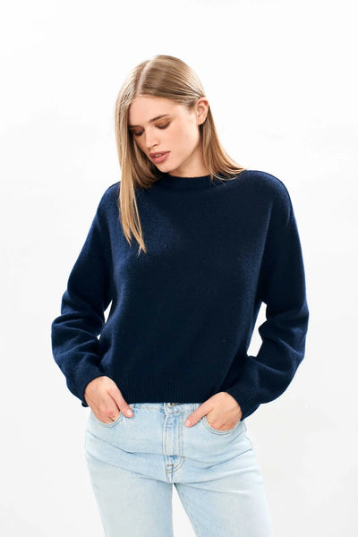 Jumper 1234 Oversize Crew Sweater in Navy
