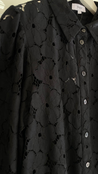 Suncoo Lamour Lace Blouse in Noir H25C07270