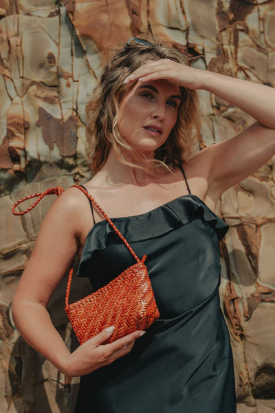 Ellyla Sia Crossbody Woven Bag in Tan