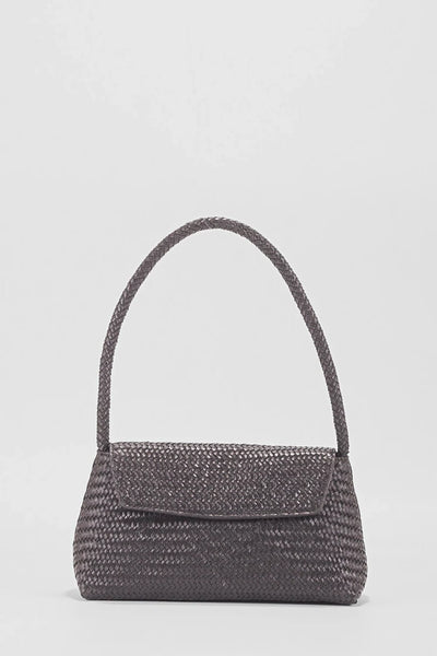 Ellyla Simi Woven Leather Baguette Bag in Black