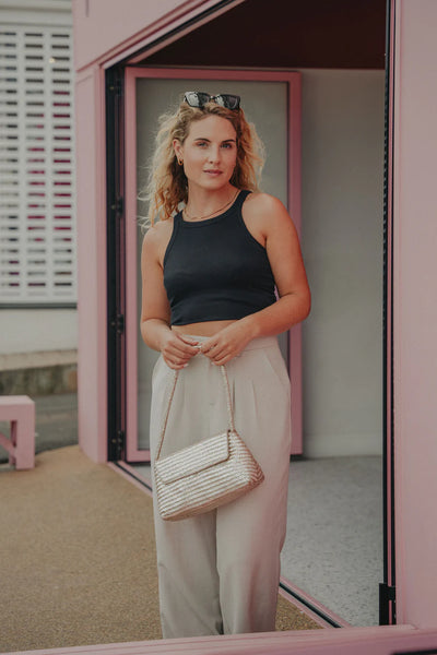 Ellyla Simi Baguette Bag in Metallic Gold