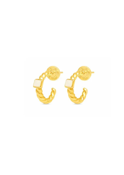 Talis Chains Everyday Twist Hoops - Labrodite