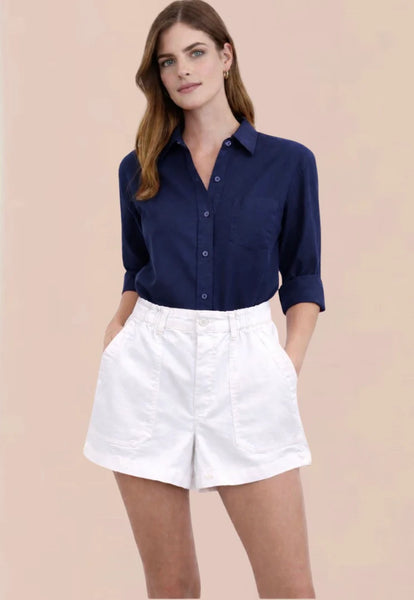 Bella Dahl Callie Ruffle Shorts in White