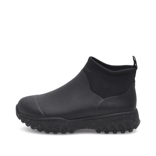Woden Irene Waterproof Boot in Black Black rubber boot on a white background