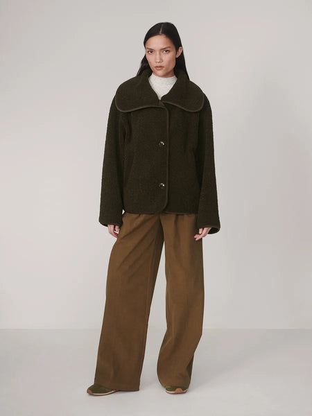 Varley Kellan Short Boxy Jacket in Olive Bark