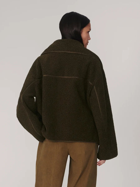 Varley Kellan Short Boxy Jacket in Olive Bark