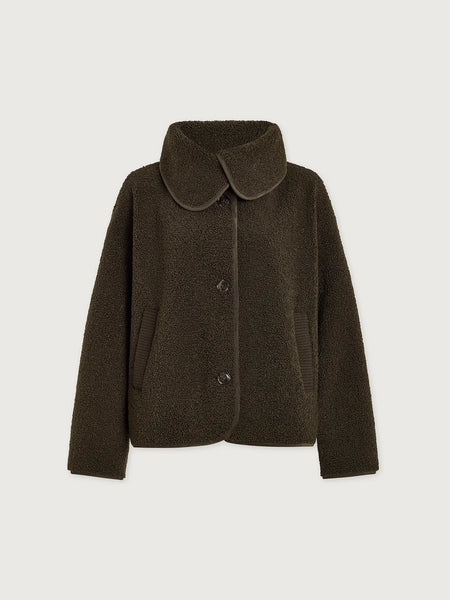 Varley Kellan Short Boxy Jacket in Olive Bark