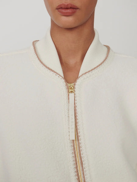 Varley Klaudia Fleece Jacket in Egret