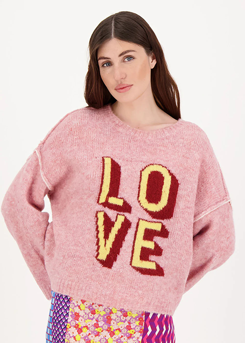 Me369, Love sweater, pink, oversized, jumper